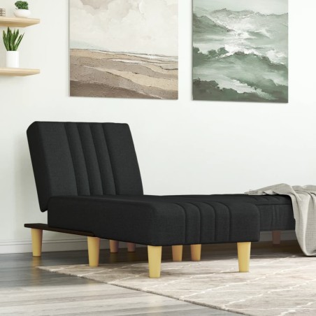 vidaXL Chaiselongue Schwarz Stoff