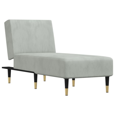 vidaXL Chaiselongue Hellgrau Samt