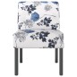 vidaXL Polsterstuhl Blau Blumenmuster Stoff vidaXL Polsterstuhl Blau Blumenmuster Stoff