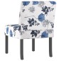 vidaXL Polsterstuhl Blau Blumenmuster Stoff vidaXL Polsterstuhl Blau Blumenmuster Stoff