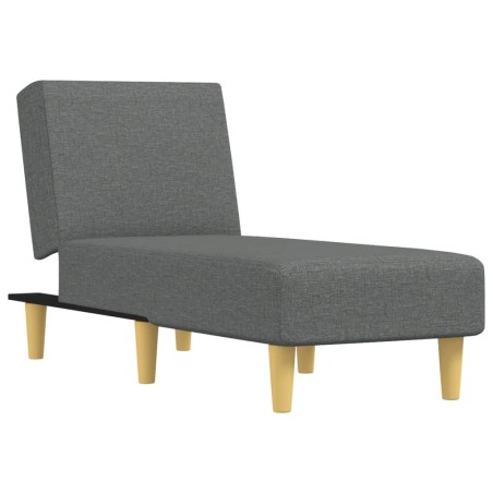 vidaXL Chaiselongue Dunkelgrau Stoff