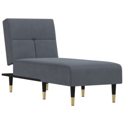 vidaXL Chaiselongue Dunkelgrau Samt