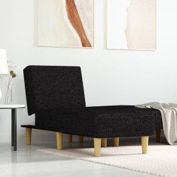 vidaXL Chaiselongue Schwarz Stoff