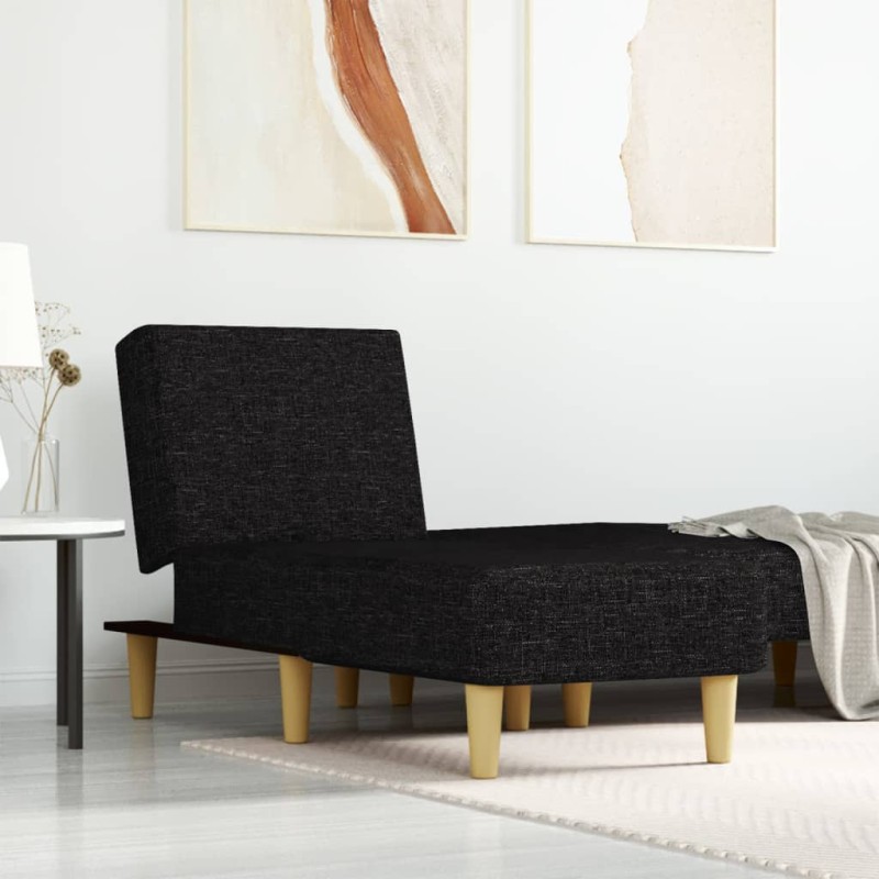vidaXL Chaiselongue Schwarz Stoff vidaXL Chaiselongue Schwarz Stoff