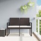 vidaXL Gartenbank 2-Sitzer mit Kissen Braun PP-Rattan vidaXL Gartenbank 2-Sitzer mit Kissen Braun PP-Rattan