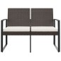 vidaXL Gartenbank 2-Sitzer mit Kissen Braun PP-Rattan vidaXL Gartenbank 2-Sitzer mit Kissen Braun PP-Rattan