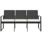vidaXL Gartenbank 3-Sitzer mit Kissen Schwarz PP-Rattan vidaXL Gartenbank 3-Sitzer mit Kissen Schwarz PP-Rattan