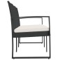 vidaXL Gartenbank 3-Sitzer mit Kissen Schwarz PP-Rattan vidaXL Gartenbank 3-Sitzer mit Kissen Schwarz PP-Rattan