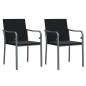 vidaXL Gartenstühle mit Kissen 2 Stk. Schwarz 56x59x84 cm Poly Rattan vidaXL Gartenstühle mit Kissen 2 Stk. Schwarz 56x59x84 cm Poly Rattan