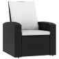 vidaXL Gartensessel Verstellbar mit Kissen Schwarz Poly Rattan vidaXL Gartensessel Verstellbar mit Kissen Schwarz Poly Rattan