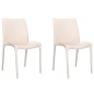 vidaXL Gartenstühle 2 Stk. Creme 50x46x80 cm Polypropylen vidaXL Gartenstühle 2 Stk. Creme 50x46x80 cm Polypropylen