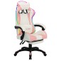 vidaXL Gaming-Stuhl mit RGB LED-Leuchten Rosa und Weiß Kunstleder vidaXL Gaming-Stuhl mit RGB LED-Leuchten Rosa und Weiß Kunstleder