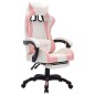 vidaXL Gaming-Stuhl mit RGB LED-Leuchten Rosa und Weiß Kunstleder vidaXL Gaming-Stuhl mit RGB LED-Leuchten Rosa und Weiß Kunstleder