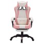 vidaXL Gaming-Stuhl mit RGB LED-Leuchten Rosa und Weiß Kunstleder vidaXL Gaming-Stuhl mit RGB LED-Leuchten Rosa und Weiß Kunstleder