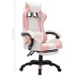 vidaXL Gaming-Stuhl mit RGB LED-Leuchten Rosa und Weiß Kunstleder vidaXL Gaming-Stuhl mit RGB LED-Leuchten Rosa und Weiß Kunstleder