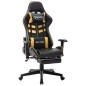 vidaXL Gaming-Stuhl mit Fußstütze Schwarz und Golden Kunstleder vidaXL Gaming-Stuhl mit Fußstütze Schwarz und Golden Kunstleder