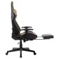 vidaXL Gaming-Stuhl mit Fußstütze Schwarz und Golden Kunstleder vidaXL Gaming-Stuhl mit Fußstütze Schwarz und Golden Kunstleder