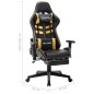 vidaXL Gaming-Stuhl mit Fußstütze Schwarz und Golden Kunstleder vidaXL Gaming-Stuhl mit Fußstütze Schwarz und Golden Kunstleder