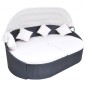 vidaXL Outdoor-Loungebett mit Dach Poly Rattan Schwarz vidaXL Outdoor-Loungebett mit Dach Poly Rattan Schwarz