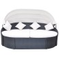 vidaXL Outdoor-Loungebett mit Dach Poly Rattan Schwarz vidaXL Outdoor-Loungebett mit Dach Poly Rattan Schwarz
