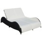 vidaXL Doppel-Sonnenliege mit Auflage Poly Rattan Schwarz vidaXL Doppel-Sonnenliege mit Auflage Poly Rattan Schwarz