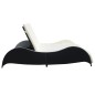 vidaXL Doppel-Sonnenliege mit Auflage Poly Rattan Schwarz vidaXL Doppel-Sonnenliege mit Auflage Poly Rattan Schwarz