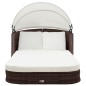 vidaXL Sonnenliege mit Dach Poly Rattan Braun vidaXL Sonnenliege mit Dach Poly Rattan Braun