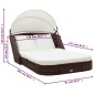 vidaXL Sonnenliege mit Dach Poly Rattan Braun vidaXL Sonnenliege mit Dach Poly Rattan Braun