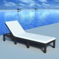vidaXL Sonnenliege mit Auflage Poly Rattan Schwarz vidaXL Sonnenliege mit Auflage Poly Rattan Schwarz