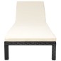 vidaXL Sonnenliege mit Auflage Poly Rattan Schwarz vidaXL Sonnenliege mit Auflage Poly Rattan Schwarz