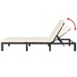 vidaXL Sonnenliege mit Auflage Poly Rattan Schwarz vidaXL Sonnenliege mit Auflage Poly Rattan Schwarz