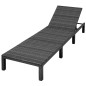 vidaXL Sonnenliege mit Auflage Poly Rattan Schwarz vidaXL Sonnenliege mit Auflage Poly Rattan Schwarz