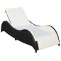vidaXL Sonnenliege mit Polsterauflage Poly Rattan Schwarz vidaXL Sonnenliege mit Polsterauflage Poly Rattan Schwarz