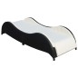 vidaXL Sonnenliege mit Polsterauflage Poly Rattan Schwarz vidaXL Sonnenliege mit Polsterauflage Poly Rattan Schwarz