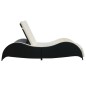 vidaXL Sonnenliege mit Polsterauflage Poly Rattan Schwarz vidaXL Sonnenliege mit Polsterauflage Poly Rattan Schwarz