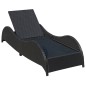vidaXL Sonnenliege mit Polsterauflage Poly Rattan Schwarz vidaXL Sonnenliege mit Polsterauflage Poly Rattan Schwarz