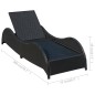 vidaXL Sonnenliege mit Polsterauflage Poly Rattan Schwarz vidaXL Sonnenliege mit Polsterauflage Poly Rattan Schwarz
