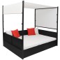 vidaXL Gartenbett mit Baldachin Schwarz 190×130 cm Poly Rattan vidaXL Gartenbett mit Baldachin Schwarz 190×130 cm Poly Rattan