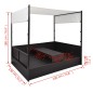vidaXL Gartenbett mit Baldachin Schwarz 190×130 cm Poly Rattan vidaXL Gartenbett mit Baldachin Schwarz 190×130 cm Poly Rattan