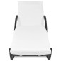 vidaXL Sonnenliege mit Auflage Poly Rattan Schwarz vidaXL Sonnenliege mit Auflage Poly Rattan Schwarz
