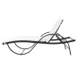 vidaXL Sonnenliege mit Auflage Poly Rattan Schwarz vidaXL Sonnenliege mit Auflage Poly Rattan Schwarz