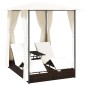 vidaXL Doppel-Sonnenliege mit Vorhang Poly Rattan Braun vidaXL Doppel-Sonnenliege mit Vorhang Poly Rattan Braun