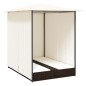 vidaXL Doppel-Sonnenliege mit Vorhang Poly Rattan Braun vidaXL Doppel-Sonnenliege mit Vorhang Poly Rattan Braun