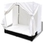 vidaXL Outdoor-Loungebett mit Vorhang Poly Rattan Schwarz vidaXL Outdoor-Loungebett mit Vorhang Poly Rattan Schwarz