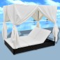 vidaXL Outdoor-Loungebett mit Vorhang Poly Rattan Schwarz vidaXL Outdoor-Loungebett mit Vorhang Poly Rattan Schwarz