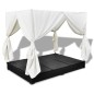 vidaXL Outdoor-Loungebett mit Vorhang Poly Rattan Schwarz vidaXL Outdoor-Loungebett mit Vorhang Poly Rattan Schwarz