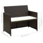vidaXL 2-Sitzer-Gartensofa mit Polstern Braun Poly Rattan vidaXL 2-Sitzer-Gartensofa mit Polstern Braun Poly Rattan