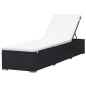vidaXL Sonnenliege mit Auflage Poly Rattan Schwarz vidaXL Sonnenliege mit Auflage Poly Rattan Schwarz