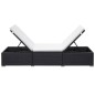 vidaXL Sonnenliege mit Auflage Poly Rattan Schwarz vidaXL Sonnenliege mit Auflage Poly Rattan Schwarz