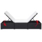 vidaXL Sonnenliege mit Auflage Poly Rattan Schwarz vidaXL Sonnenliege mit Auflage Poly Rattan Schwarz